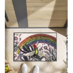 spalvingas kilimėlis prie durų namuose 1