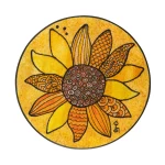 stilingas geltonos spalvos apvalus kilimas 1