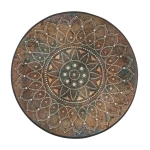 stilingas rastuotas kilimas apvalus rudos spalvos 1