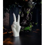 Ar rokām darināta svece Peace White 1