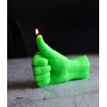 Ar rokām darināta svece Thumbs Up Neona Green 1