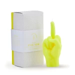Ar rokām darināta svece F*ck You Neon Yellow 4