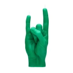 Ar rokām darināta svece You Rock Green 2