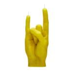 Ar rokām darināta svece You Rock Yellow 2