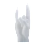 Ar rokām darināta svece You Rock White 3