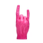 Ar rokām darināta svece You Rock Pink