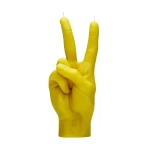 Ar rokām darināta svece Peace Yellow 2