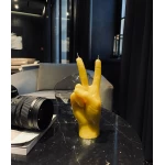 Ar rokām darināta svece Peace Yellow 1