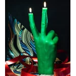 Ar rokām darināta svece Peace Green 1