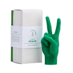 Ar rokām darināta svece Peace Green 3