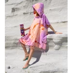 rožinis pončas vasarai moteriškas rožinis 1