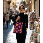 stilingas pirkinių krepšys moterims su gėlėmis 1