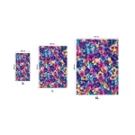 stilingas mėlynas paplūdimio rankšluostis gėlės 1