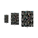 stilingas paplūdimio rankšluostis juoda balta 1