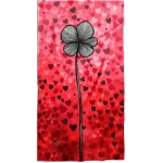 rankšluostis rožinis su gėle