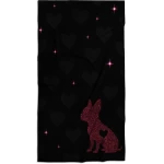 juodas rankšluostis su juodu prancūzų buldogu