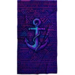 paplūdimio rankšluostis su inkaru mėlynas