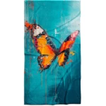 mėlynas rankšluostis ir drugelis