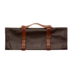 rudas odinis peilių dėklas