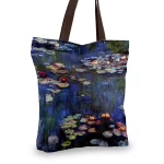 stilinga moteriška rankinė su vandens lelijomis