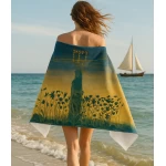 paplūdimio rankšluostis ant merginos pečių 1