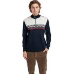 tamsiai mėlynas merino vilnos megztinis vyrams 1