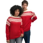 vilnonis megztinis vyriškas raudonas raštuotas 1