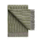 kokybiškas vilnonis pledas žalsvas pilkas