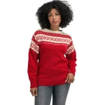 raštuotas megztinis moterims raudonas 2