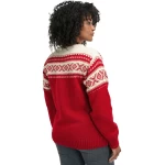 raštuotas raudonas megztinis moterims 3