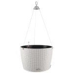 sviesiai pilkas vazonas lechuza