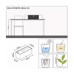 Nerūsējošā tērauda Lechuza katls Balconera Steel 50 2