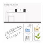 Nerūsējošā tērauda Lechuza katls Balconera Steel 80 2