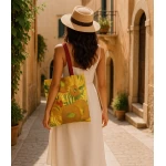 moteriska rankine krepsys geltona su saulegrazomis 1