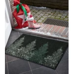 kilimelis namams wash&dry tamsiai zalias su eglemis 1