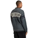 dovana vyrui šiltas vilnonis megztinis pilka spalva 3