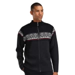 vilnonis megztinis vyrams su užtrauktuku juodas 1