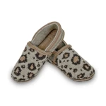 moteriškos vilnonės šlepetės leopardo raštas