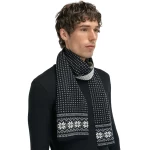 vyriškas vilnonis šalikas juoda balta 1