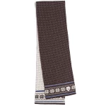 vilnonis šalikas merino vilna rudas raštuotas