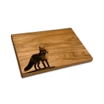 Gravēts koka griešanas dēlis Lapsa