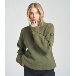 Vilnonis moteriškas megztinis žalias 2