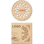 Verslo dovanų idėjos mediniai padėkliukai O10 ir dėžutė su logotipu 1