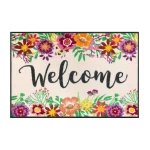 Krāsains durvju paklājiņš Welcome Blooming