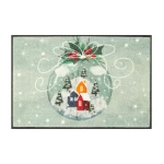 Ziemassvētku durvju paklājiņš Snow Globe