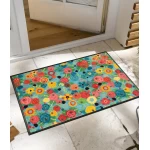 Mazgājams durvju paklājs Flower Power 1