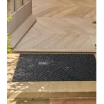Stilīgs durvju paklājs Stripes Dark Grey 2