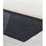 Mazgājams durvju paklājs Stripes Dark Grey 1
