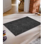 Mazgājams durvju paklājs Waves Dark Grey 1