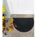 Apļveida durvju paklājs Halfmoon Dark Grey 1
